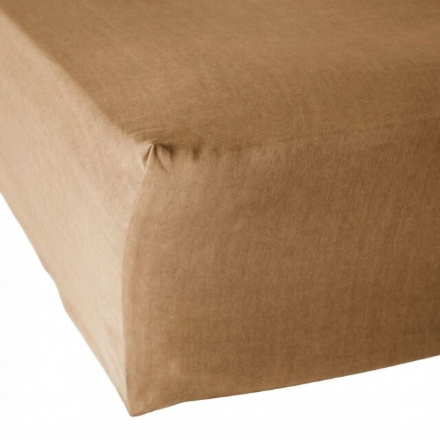 Drap housse Lyocell Gabrielle Camel 90 x 190 cm