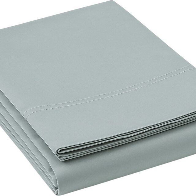 Drap plat Satin de Coton Celadon 265 x 300 cm