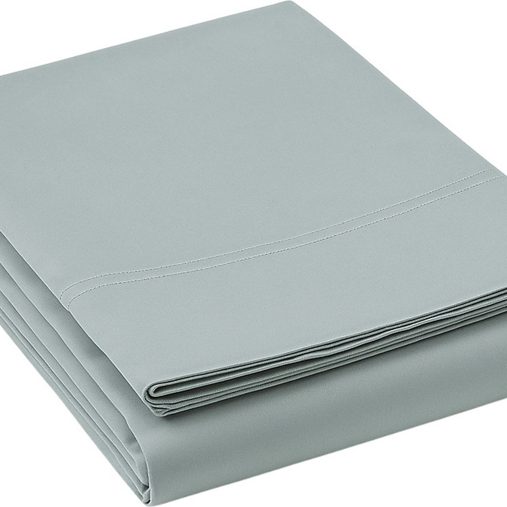 Drap plat Satin de Coton Celadon 265 x 300 cm