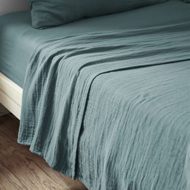 Drap plat Gaze de coton Canard 270 x 300 cm