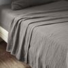 Drap plat Gaze de coton Granit 270 x 300 cm