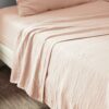 Drap plat Gaze de coton Guimauve 270 x 300 cm