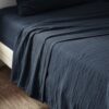 Drap plat Gaze de coton Minuit 270 x 300 cm