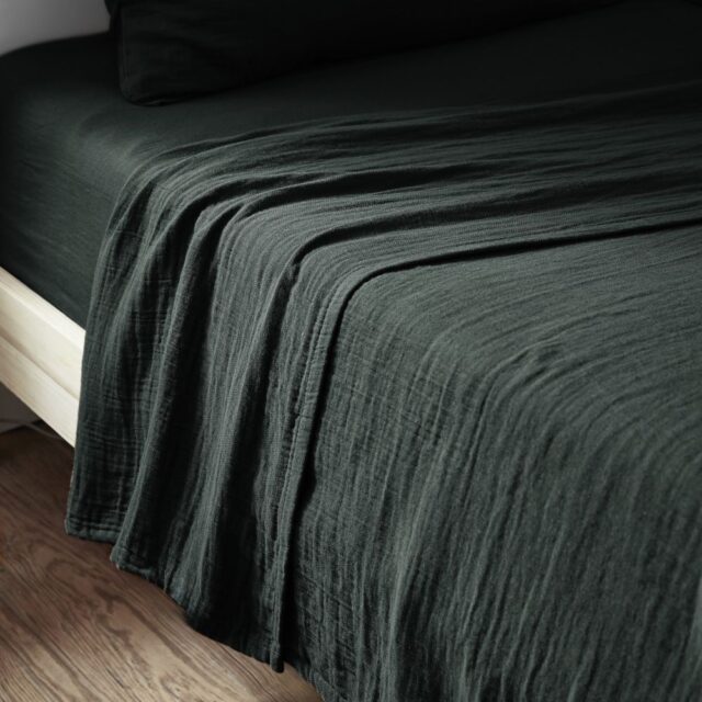Drap plat Gaze de Coton Terra Sapin 270 x 300 cm