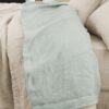 Drap plat Lin Français Eucalyptus Bleu Clair 270 x 300 cm