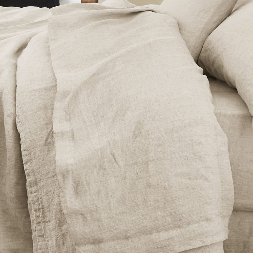 Drap plat Lin Français Sable 270 x 300 cm