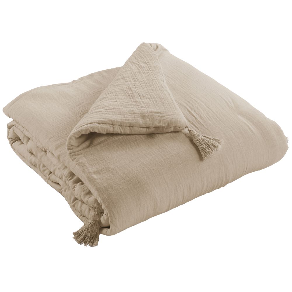 Edredon Gaze de Coton Terra Ficelle 180 x 240 cm