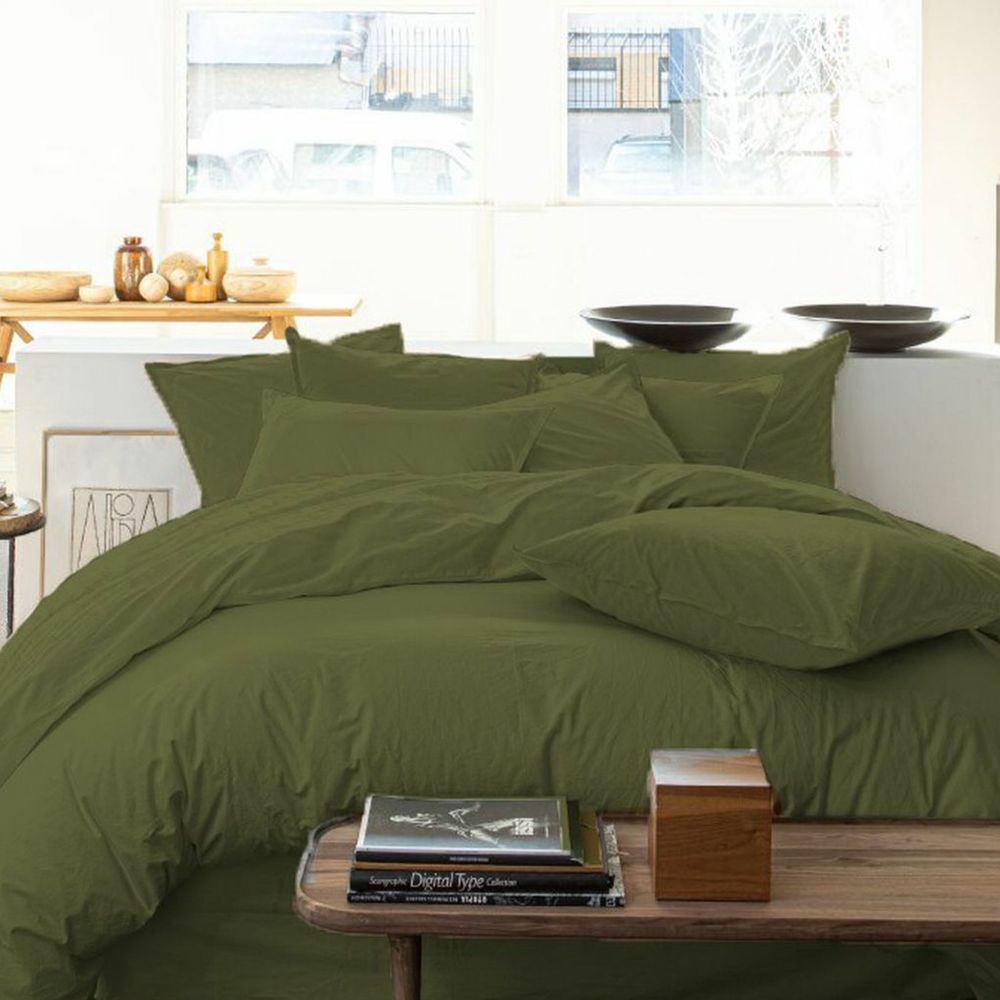 Housse de couette 100% Percale de Coton Lavé 80 fils Cèdre 220 x 240 cm — vue 2