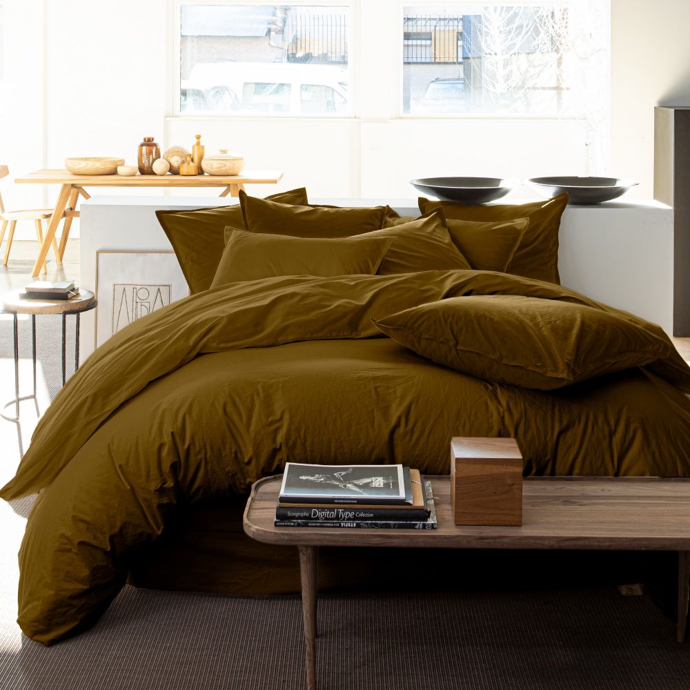 Housse de couette 100% Percale de Coton Lavé 80 fils Cèdre 220 x 240 cm — vue 4