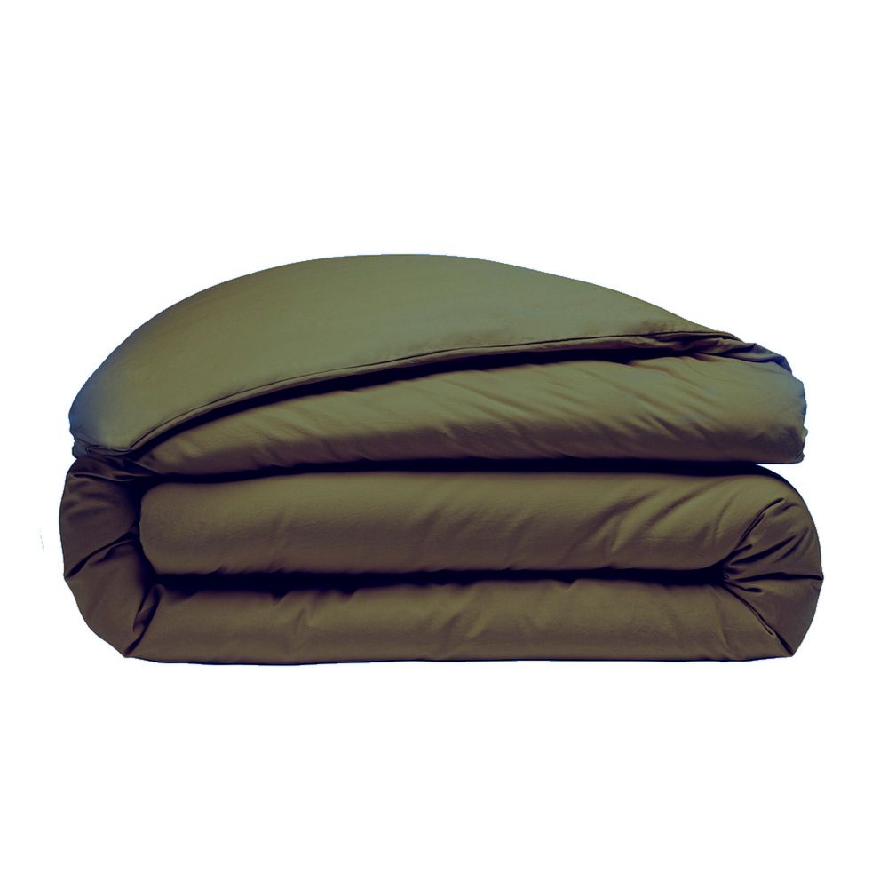 Housse de couette 100% Percale de Coton Lavé 80 fils Cèdre 220 x 240 cm