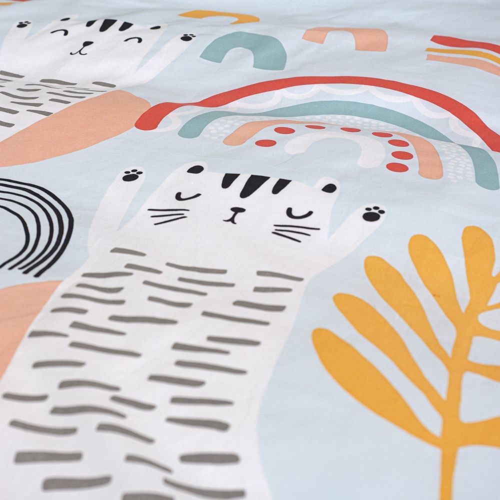 Housse de couette taie d'oreiller Coton Catchi Bleu 140 x 200 cm — vue 4