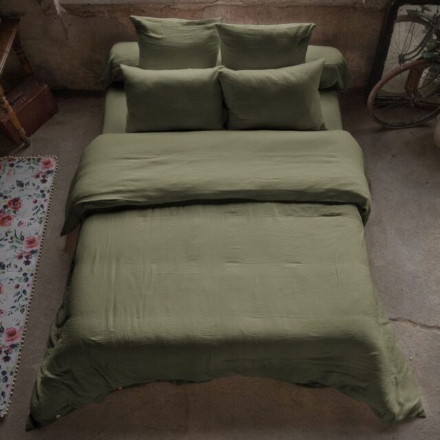 Housse de couette en Gaze de coton Romarin 140 x 200 cm