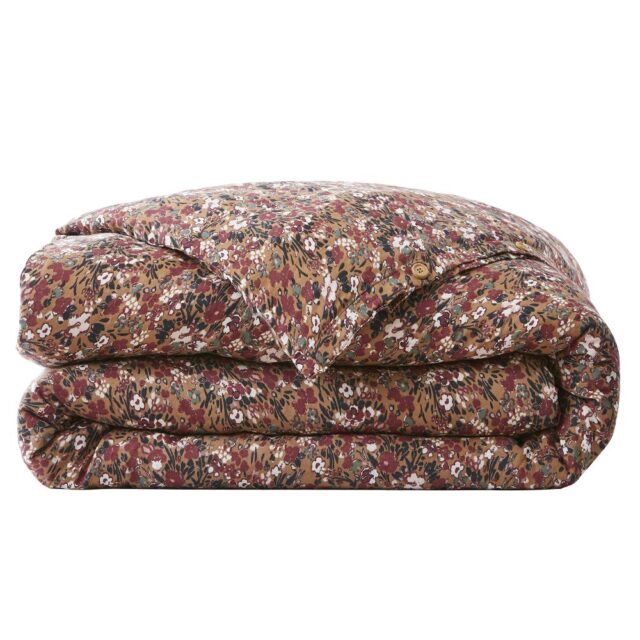 Housse de couette Gaze de Coton Nora camel Marron 140 x 200 cm