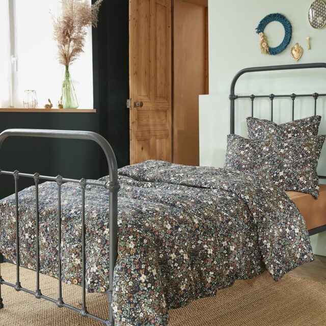 Housse de couette Gaze de Coton Nora minuit Bleu Foncé 140 x 200 cm