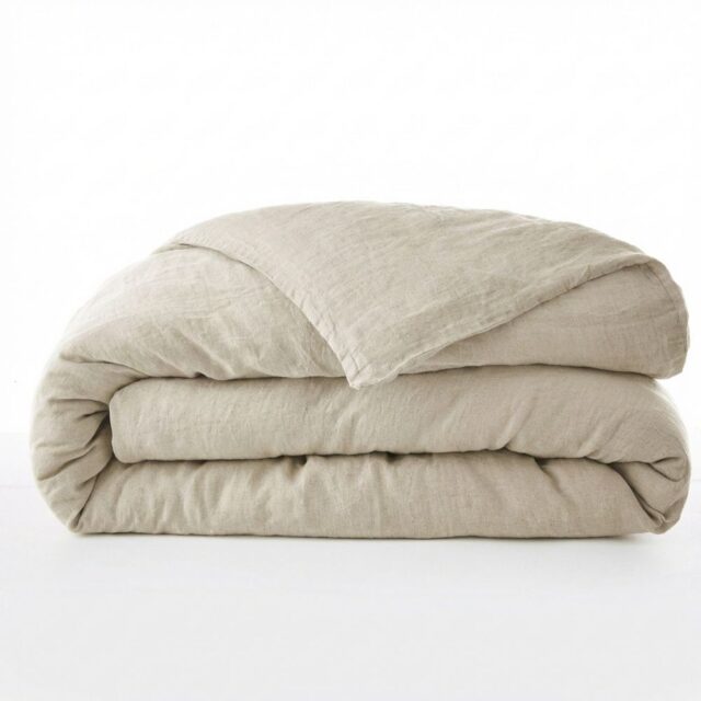 Housse de couette Lin Rosalie Sable 140 x 200 cm