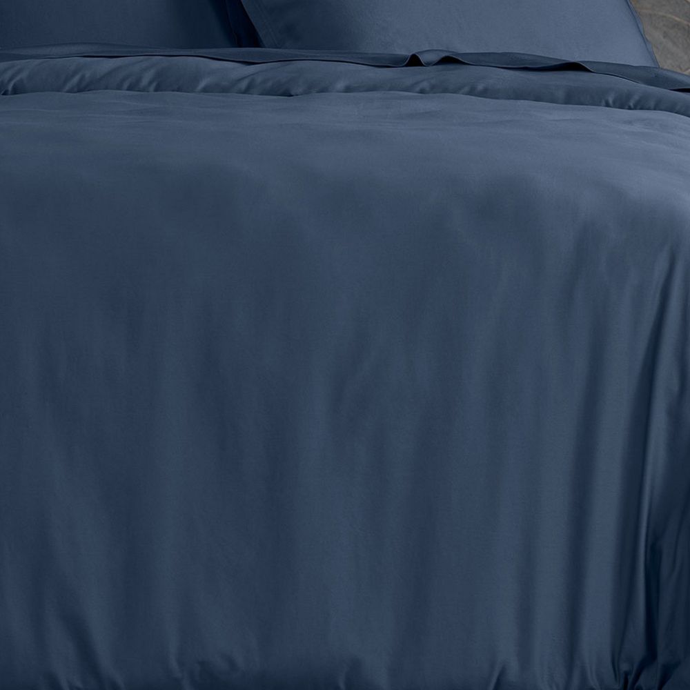 Housse de couette Satin de Coton Bleu Marine 140 x 200 cm — vue 2