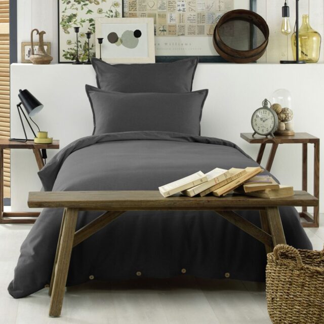 Housse de couette Flanelle de Coton Orage 140 x 200 cm