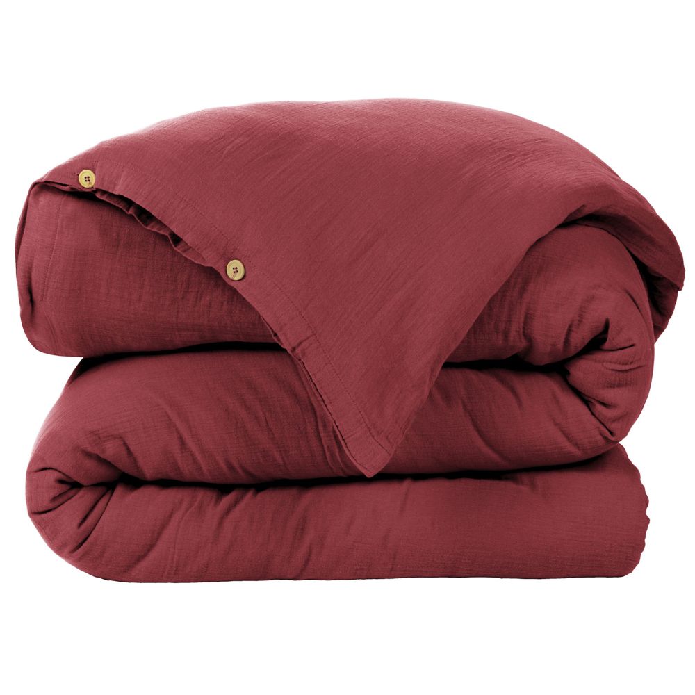 Housse de couette en Gaze de coton Lie De Vin 200 x 200 cm — vue 2