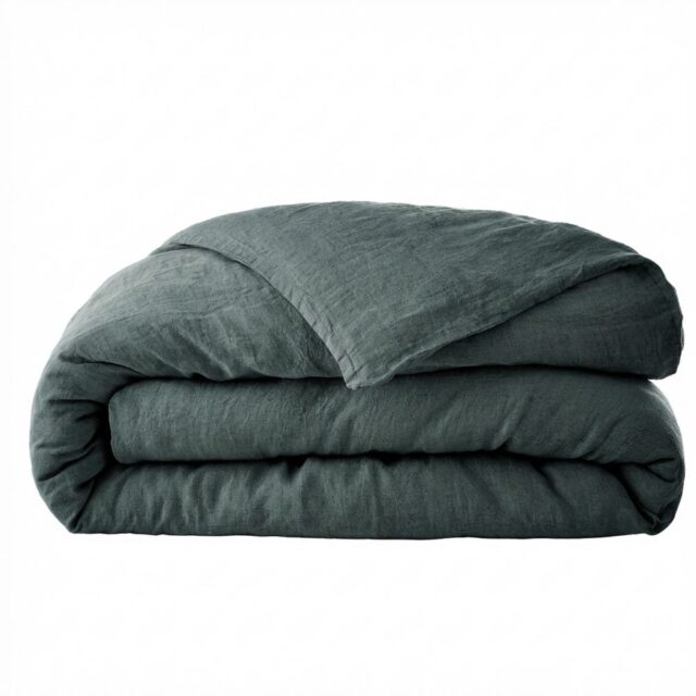 Housse de couette Lin Rosalie Ardoise 200 x 200 cm