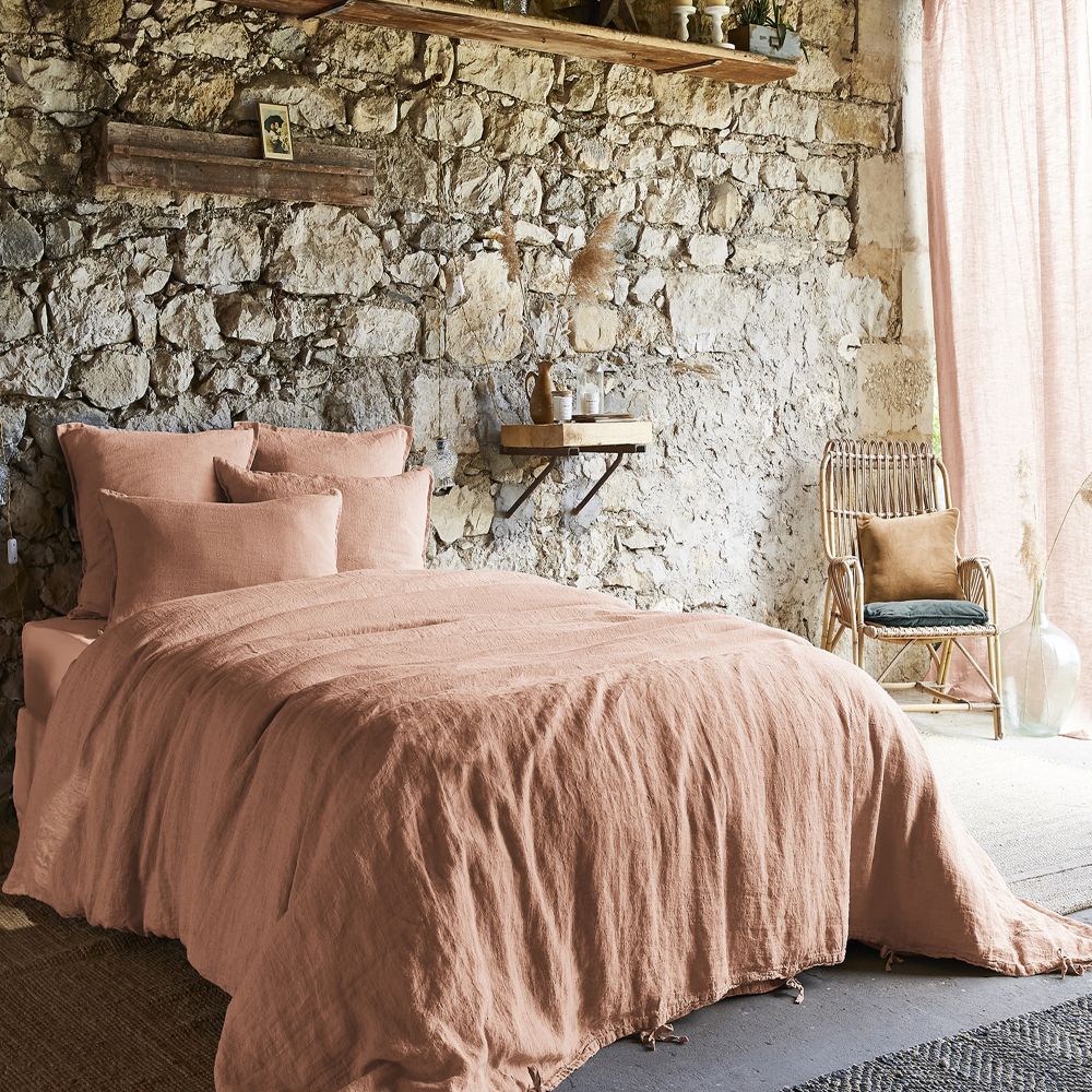 Housse de couette Lin Rosalie Vieux Rose 200 x 200 cm — vue 2