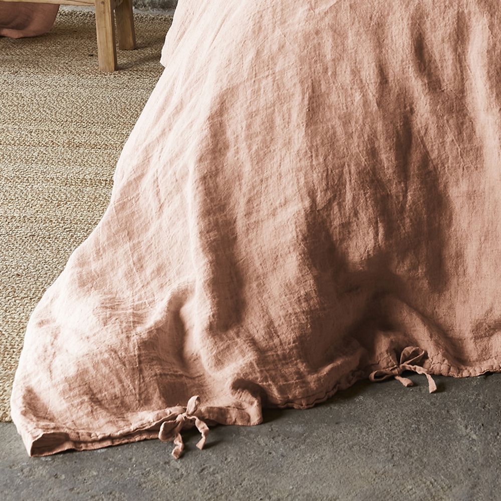 Housse de couette Lin Rosalie Vieux Rose 200 x 200 cm — vue 3