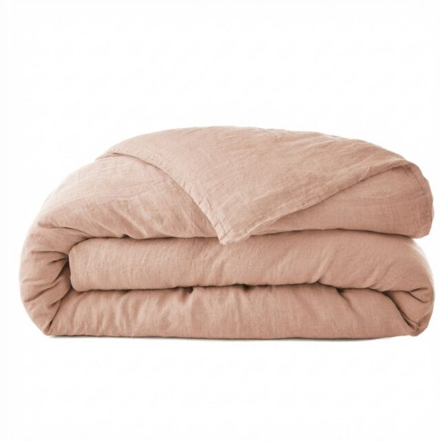 Housse de couette Lin Rosalie Vieux Rose 200 x 200 cm