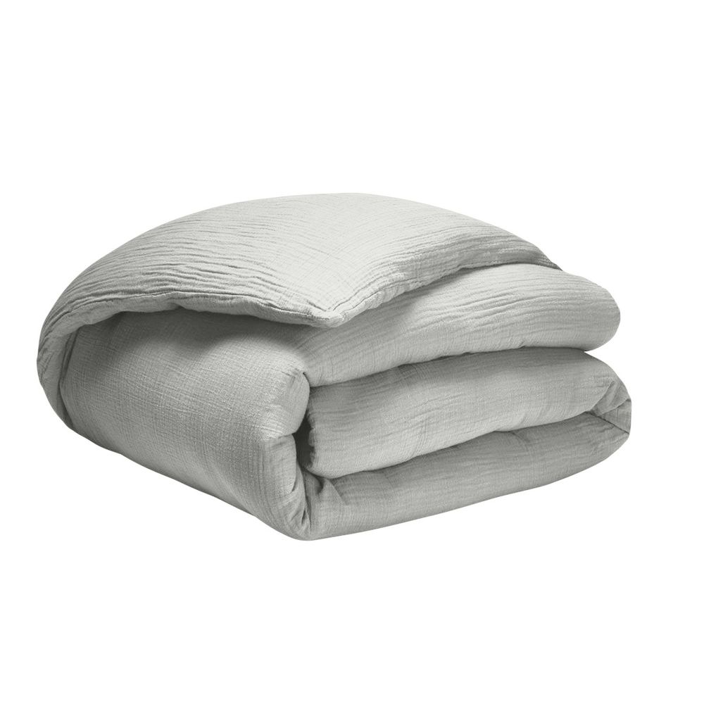 Housse de couette Gaze de Coton Gris Glacier 220 x 240 cm — vue 2