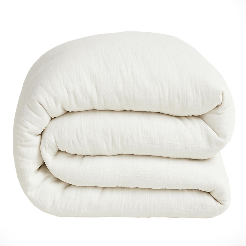 Housse de couette Gaze de Coton Lavé Blanc Pur 220 x 240 cm — vue 2