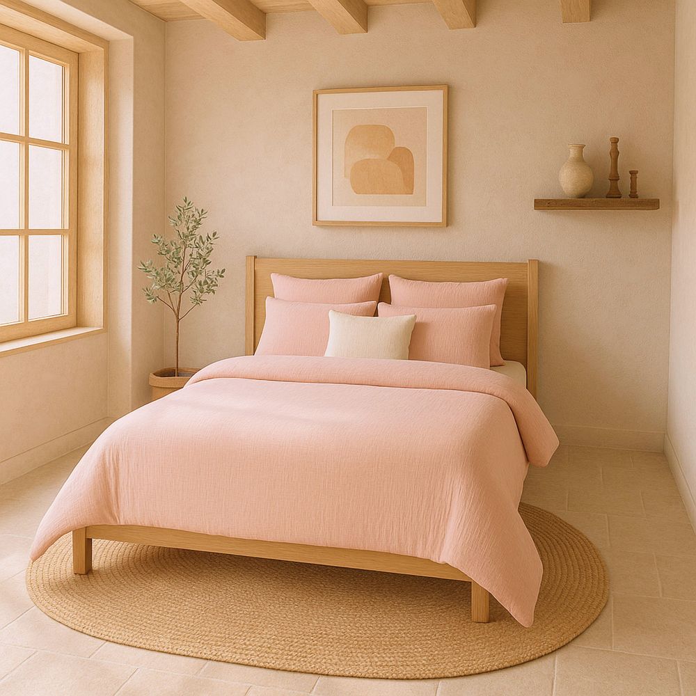 Housse de couette Gaze de Coton Lavé Rose Lotus 220 x 240 cm — vue 3