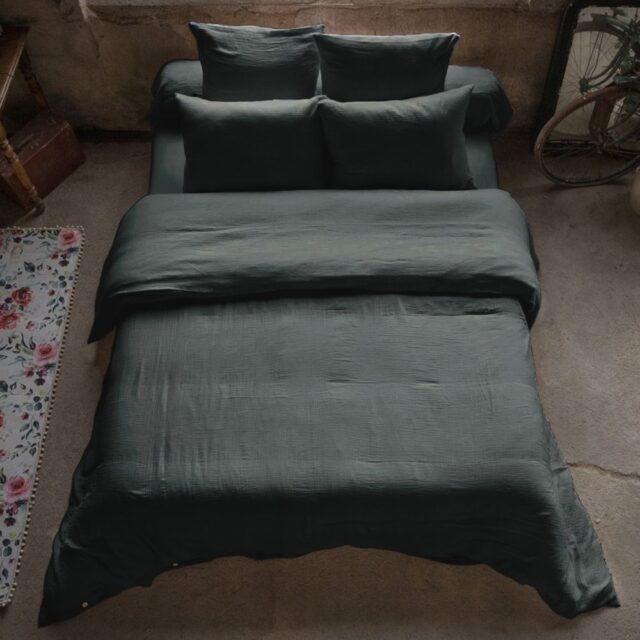 Housse de couette Gaze de Coton Terra Sapin 220 x 240 cm