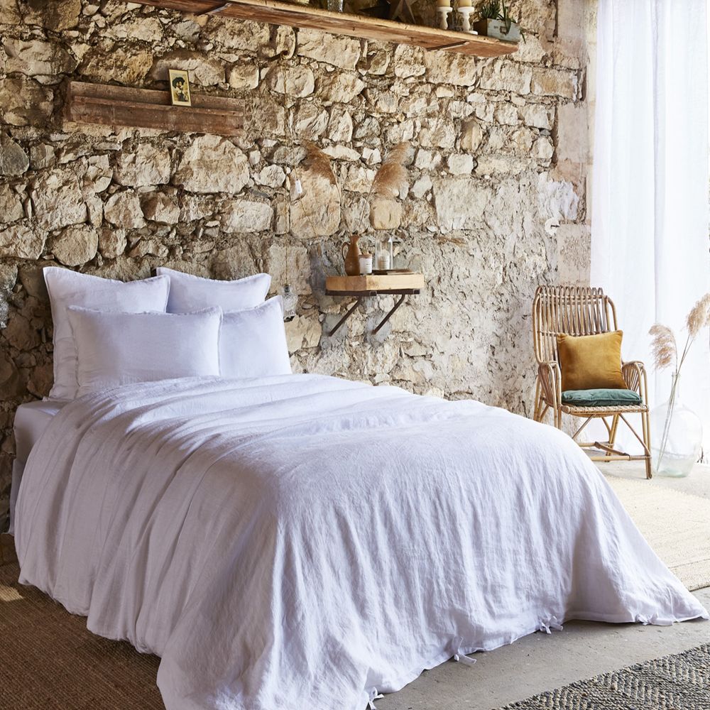 Housse de couette Lin Français Craie Blanc 220 x 240 cm — vue 2
