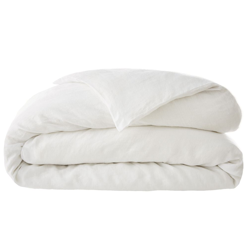 Housse de couette Lin Français Craie Blanc 220 x 240 cm
