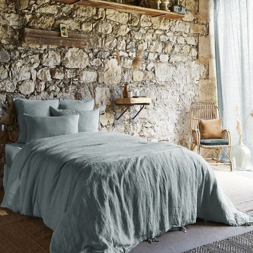 Housse de couette Lin Rosalie Azur 220 x 240 cm — vue 2