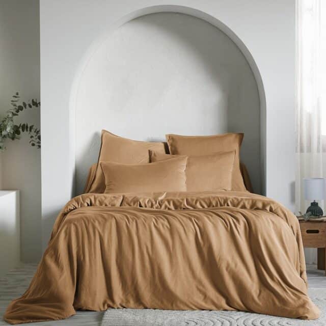 Housse de couette Lyocell Camel 220 x 240 cm