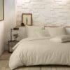 Housse de couette Percale de Coton Ecru Naturel Beige 220 x 240 cm