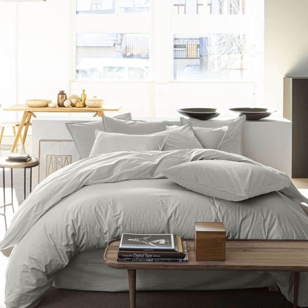 Housse de couette Percale de Coton Gris Perle 220 x 240 cm — vue 3