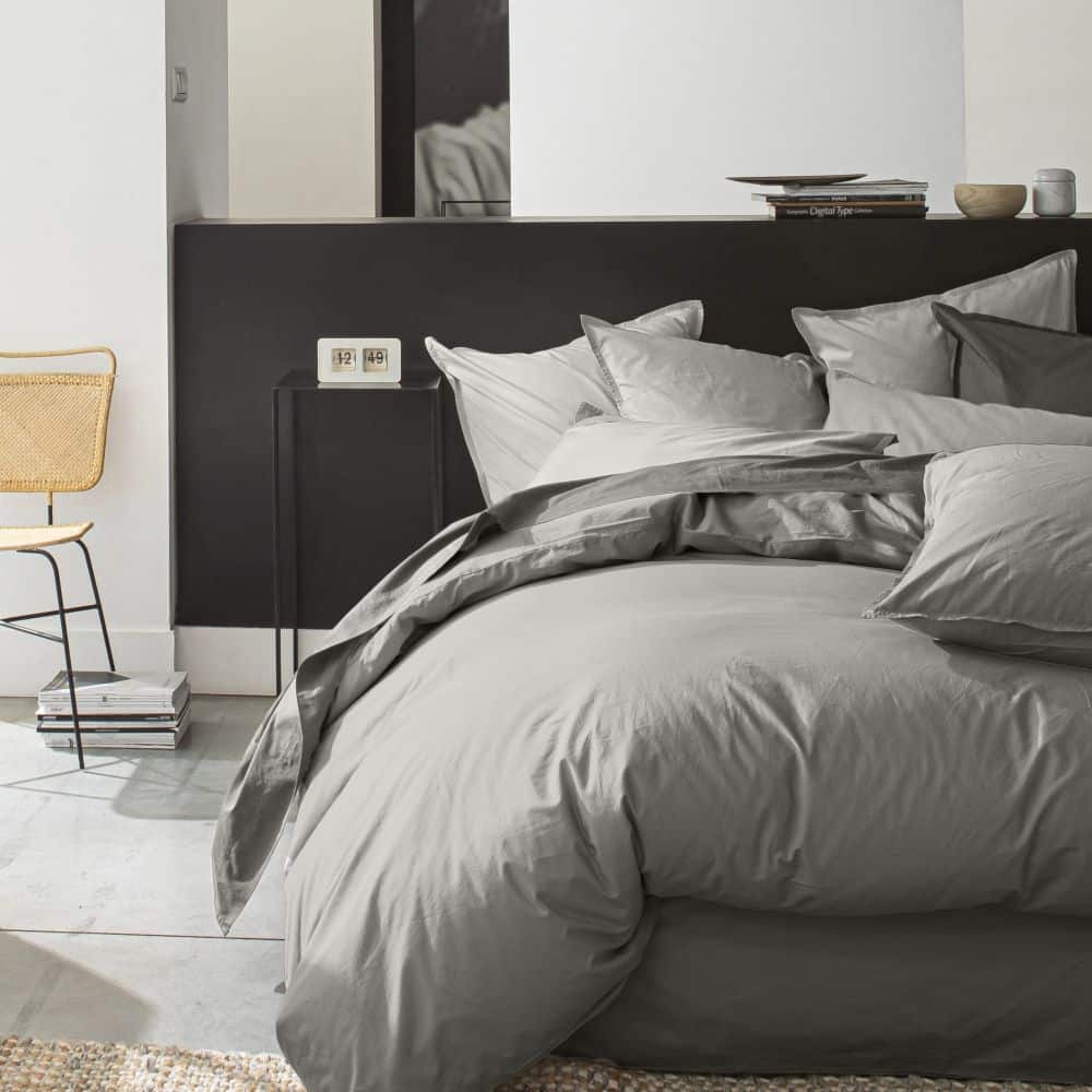 Housse de couette Percale de Coton Gris Perle 220 x 240 cm — vue 4