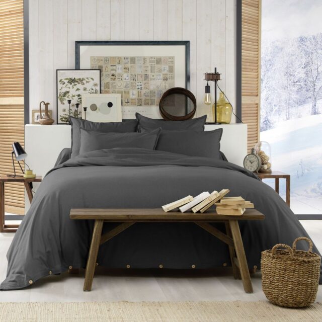 Housse de couette Flanelle de Coton Orage 220 x 240 cm