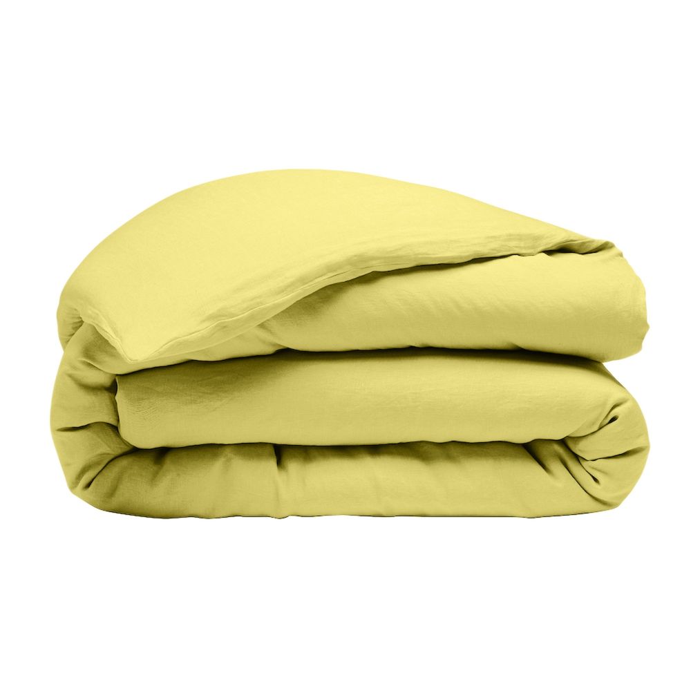 Housse de couette + 2 taies d'oreiller en lin Français lavé Poire Vert 240 x 260 cm — vue 3
