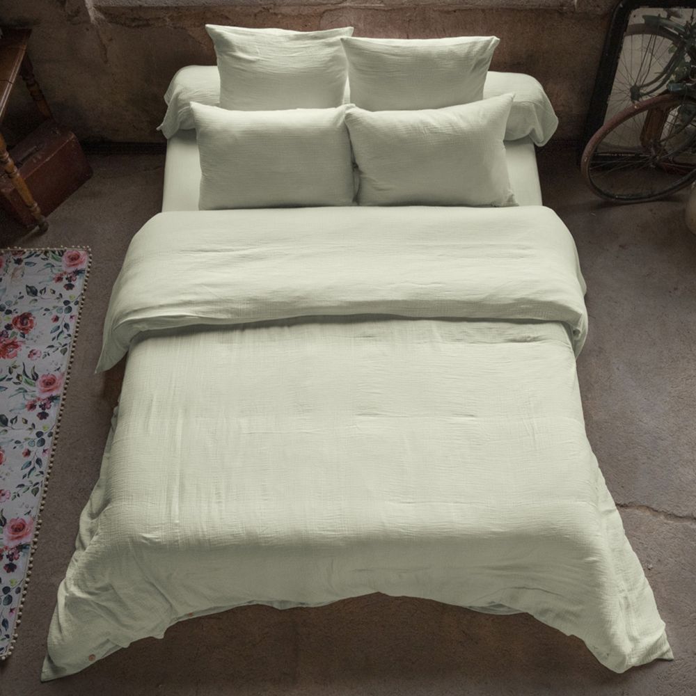 Housse de couette en Gaze de coton Vert d’eau Vert d'eau 240 x 260 cm