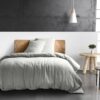 Housse de couette Gaze de Coton Gris Glacier 240 x 260 cm