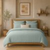 Housse de couette Gaze de Coton Lavé Bleu Givrée 240 x 260 cm