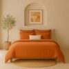 Housse de couette Gaze de Coton Lavé Safran Minéral 240 x 260 cm