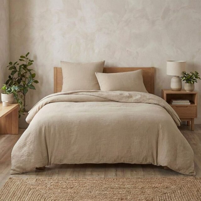 Housse de couette Gaze de Coton Naturel 240 x 260 cm