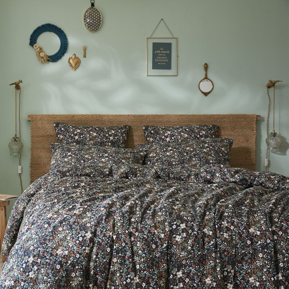 Housse de couette Gaze de Coton Nora minuit Bleu Foncé 240 x 260 cm