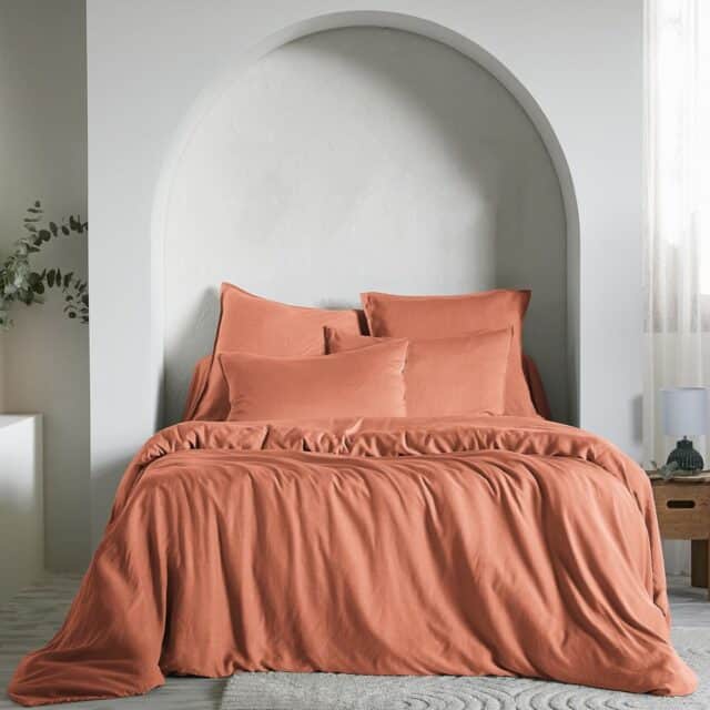 Housse de couette Lyocell Terracotta 240 x 260 cm