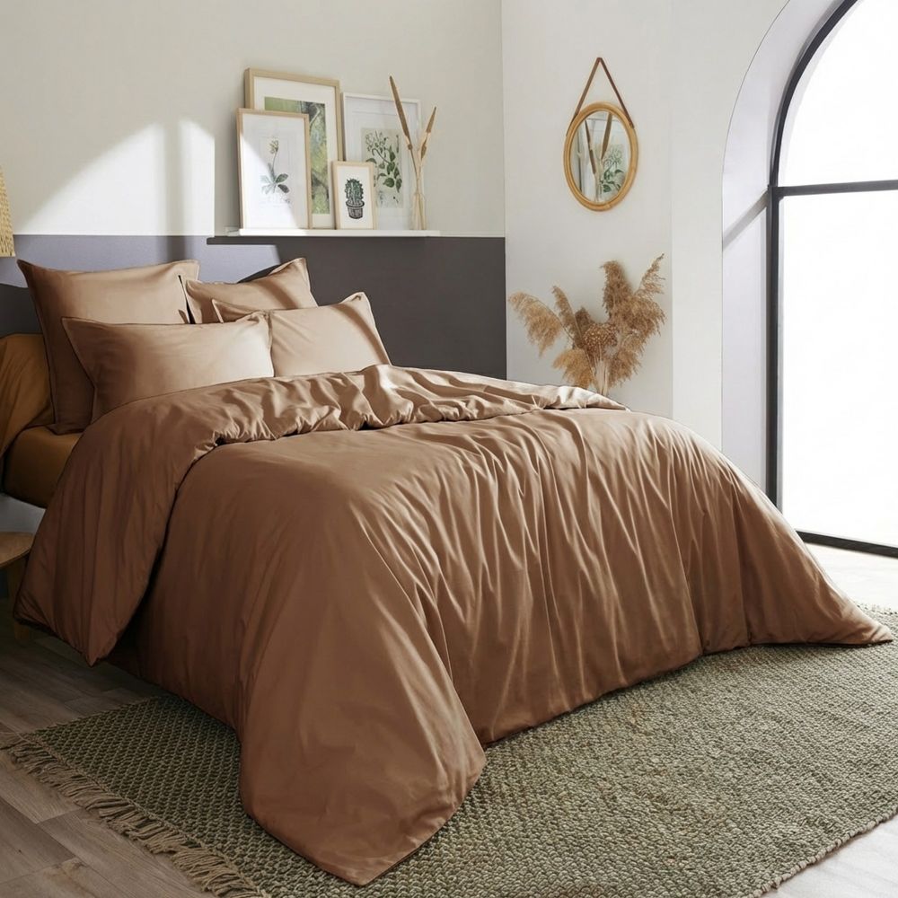 Housse de couette Percale de Coton Havane 240 x 260 cm