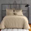 Housse de couette Satin de Coton Beige 240 x 260 cm