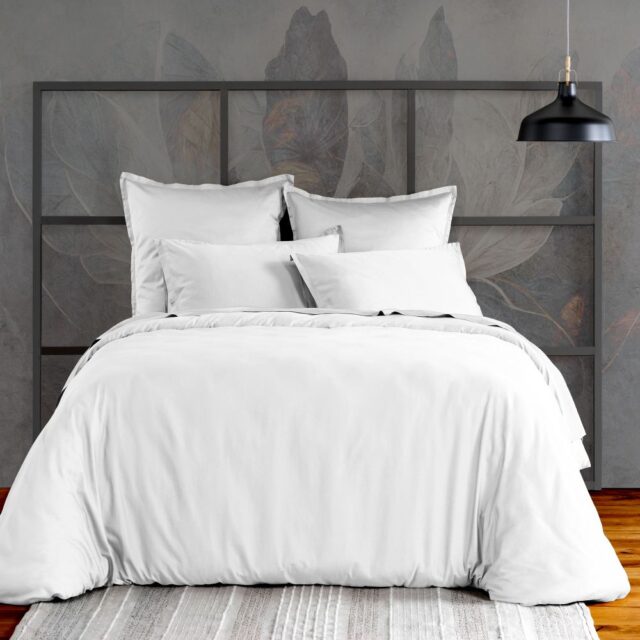 Housse de couette Satin de Coton Blanc 240 x 260 cm
