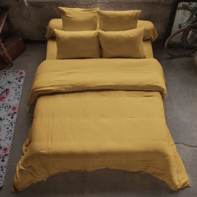 Housse de couette Gaze de Coton Terra Safran 240 x 280 cm
